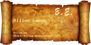 Billes Emese névjegykártya